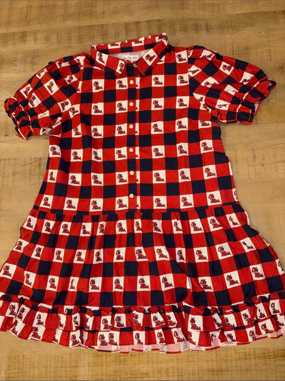 Ole Miss Rebels Stewart Simmons Ruffle Trim The Go Linen Dress Medium NWT $167
